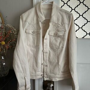 MOTHER Cream Off-White Denim Jacket